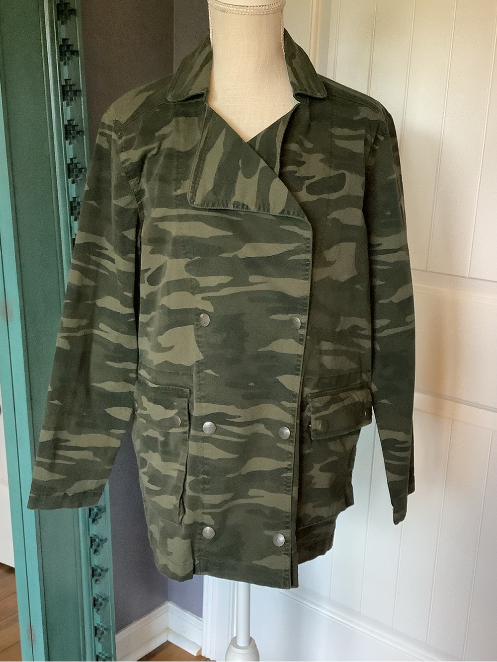Lucky Brand Women's Camouflage Utility Jacket - Olive